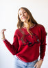 Arkansas Wicks Woven Striped Detail Sweater